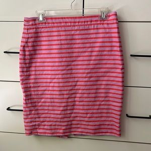 J. Crew Orange & Pink Striped Pencil Skirt